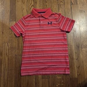 Under Armour Kids Red Striped Polo Shirt